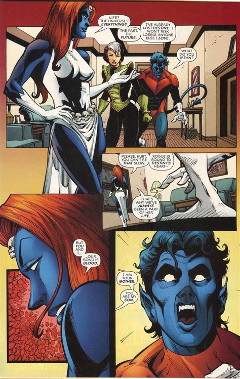 Mystique being kurts dad makes no sense - Xavier agrees, rewriting Mystique's mind so that she believes herself to be Kurt's mother and Wagner his father. That's the reason for her fractured mental state in Fall of X. Xavier's telepathic ... 